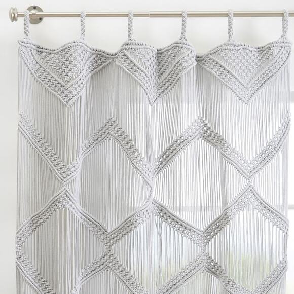 Pottery Barn Teen Boho Macrame Decorative (1) Panel 44"x96" - Gray - NEW - Picture 4 of 6